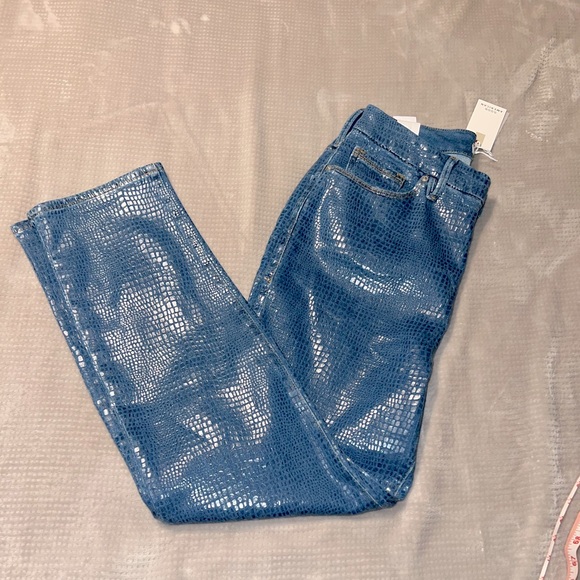 Good American Good Classic Croc Foil Jeans Size 16 NWT